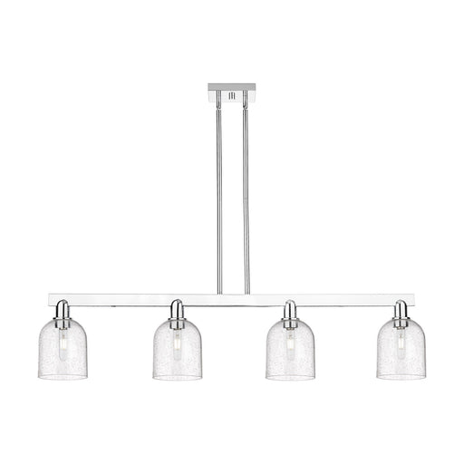 Innovations Bella 48in 4-Light Island Light | Industrial Polished Chrome Steel and Seedy Glass | Kitchen Island & Dining Room | Model 716-4I-PC-G558-6SDY