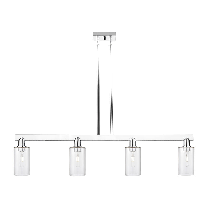Innovations Clymer 47in 4-Light Island Light | Industrial Polished Chrome and Clear Glass | Kitchen Island | 46.62 x 9.75 in | Model 716-4I-PC-G802