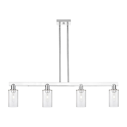 Innovations Clymer 47in 4-Light Island Light | Industrial Polished Chrome and Clear Glass | Kitchen Island | 46.62 x 9.75 in | Model 716-4I-PC-G802