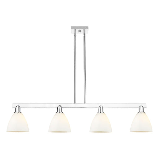 Innovations Bristol 50in 4-Light Island Light | Industrial Polished Chrome and Matte White Glass | Kitchen Island & Dining Room | Model 716-4I-PC-GBD-751