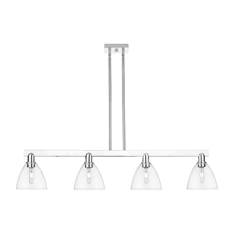 Innovations Bristol 50in 4-Light Island Light | Industrial Polished Chrome and Clear Glass | Kitchen Island & Dining Room | Model 716-4I-PC-GBD-752