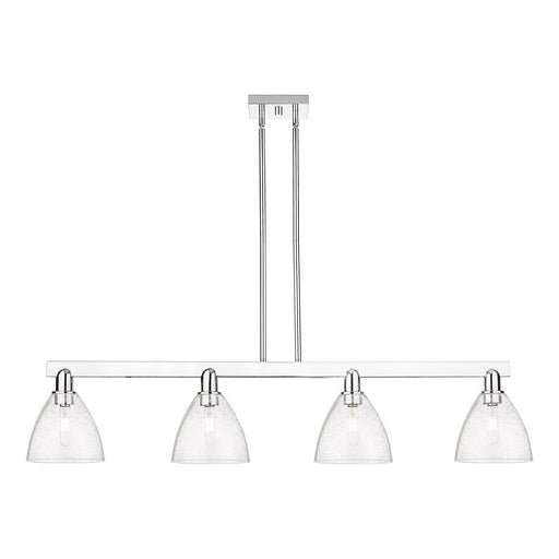 Innovations Bristol 50.25in 4-Light Island Light | Industrial Polished Chrome Steel and Seedy Glass | Kitchen Island & Dining | Model 716-4I-PC-GBD-754