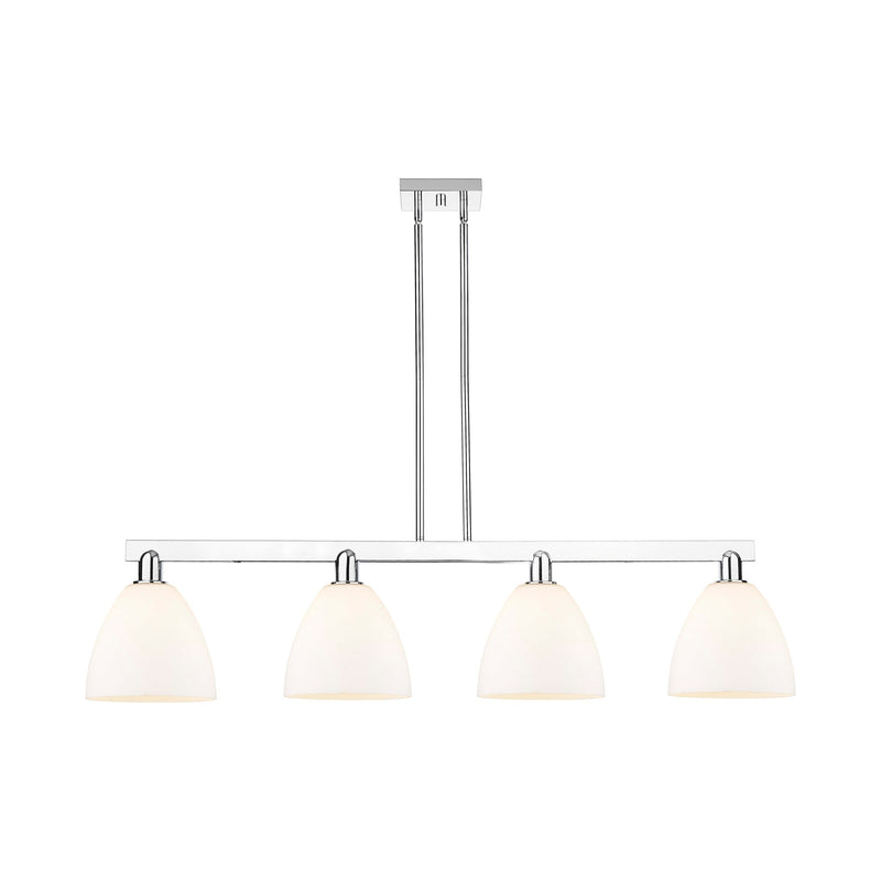 Innovations Bristol 52in 4-Light Island Light | Industrial Polished Chrome and Matte White Glass | Kitchen Island & Dining Room | Model 716-4I-PC-GBD-91