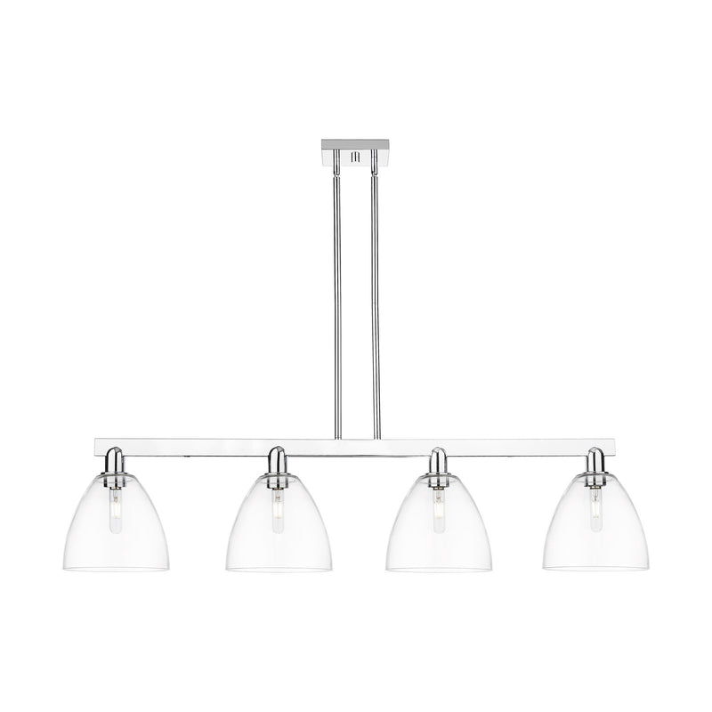 Innovations Bristol 52in 4-Light Island Light | Industrial Polished Chrome and Clear Glass | Kitchen Island & Dining Room | Model 716-4I-PC-GBD-92