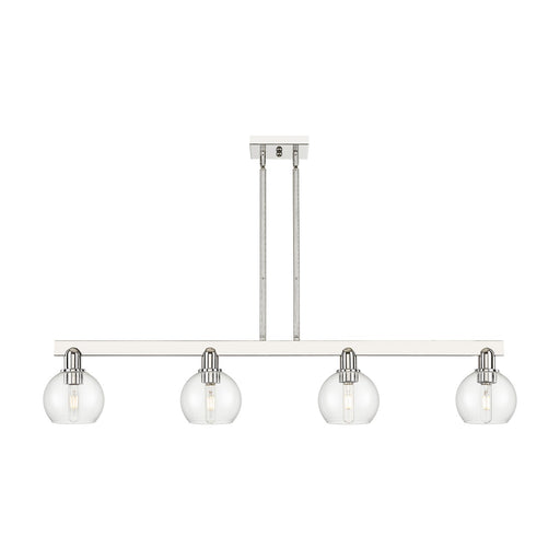 Innovations Athens 49in 4-Light Island Light | Industrial Polished Nickel and Clear Glass | Kitchen Island & Dining Room | Model 716-4I-PN-G122-6