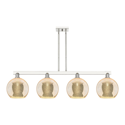 Innovations Athens 53in 4-Light Island Light | Industrial Polished Nickel and Mercury Glass | Kitchen Island & Dining Room | Model 716-4I-PN-G128-10