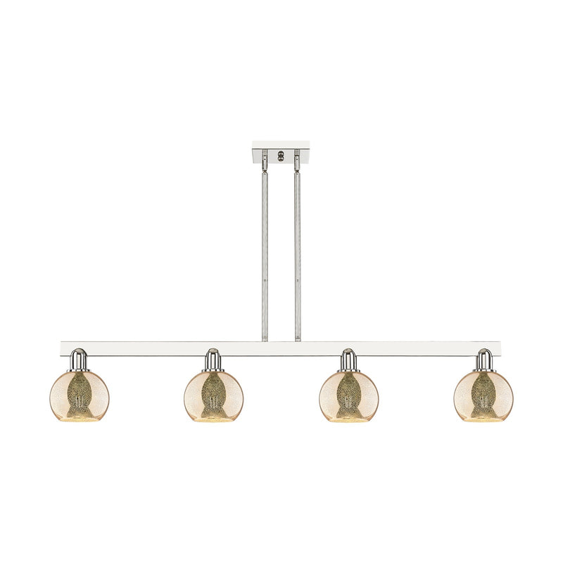 Innovations Athens 49in 4-Light Island Light | Industrial Polished Nickel Steel and Mercury Glass | Kitchen Island & Dining Room | Model 716-4I-PN-G128-6