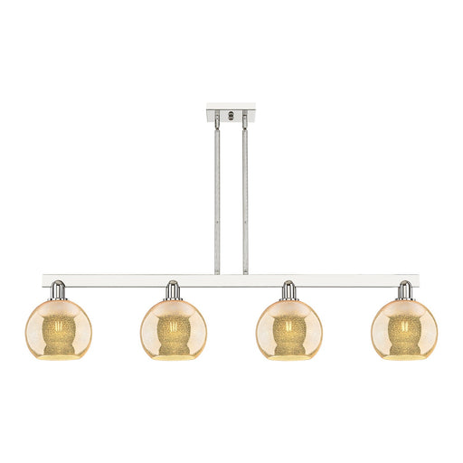 Innovations Athens 51in 4-Light Island Light | Industrial Polished Nickel and Mercury Glass | Kitchen Island & Dining Room | Model 716-4I-PN-G128-8