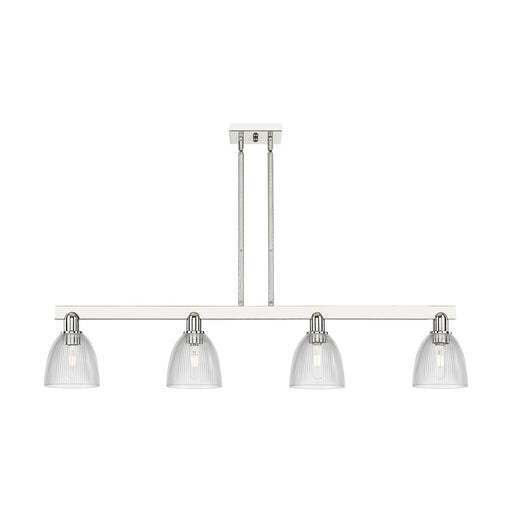 Innovations Castile 49in 4-Light Island Light | Industrial Polished Nickel and Clear Glass | Kitchen Island | Model 716-4I-PN-G382