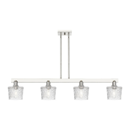 Innovations Niagara 49in 4-Light Island Light | Industrial Polished Nickel and Clear Glass | Kitchen Island | 49.25 x 9.38 x 6.5 in | Model 716-4I-PN-G402