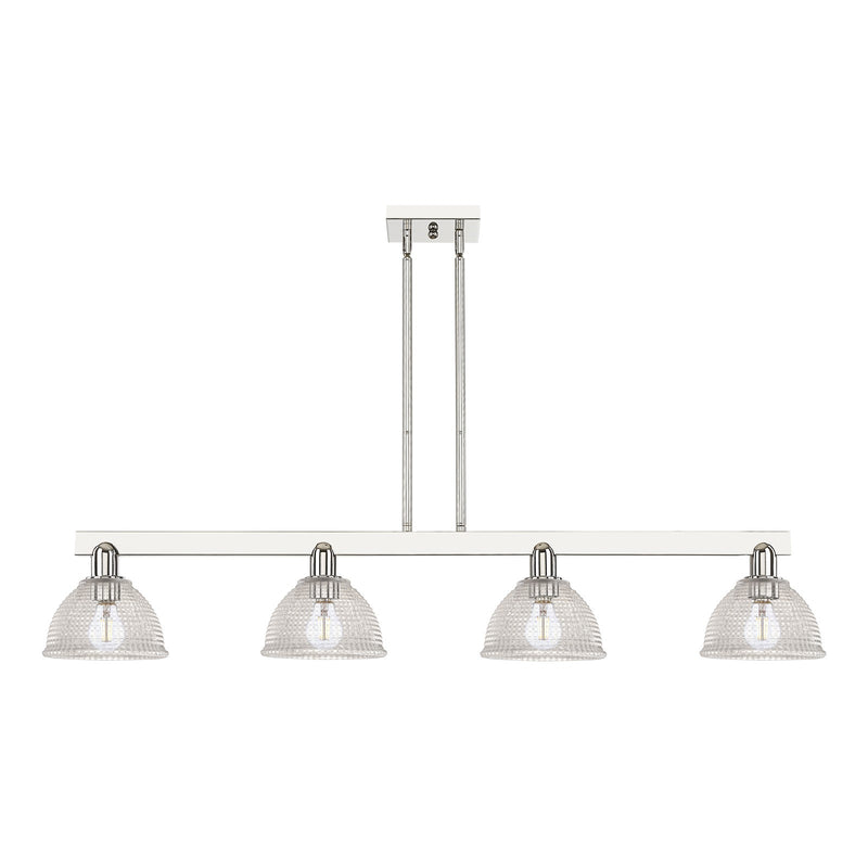 Innovations Arietta 51in 4-Light Island Light | Industrial Polished Nickel and Clear Glass | Kitchen Island & Dining Room | Model 716-4I-PN-G422