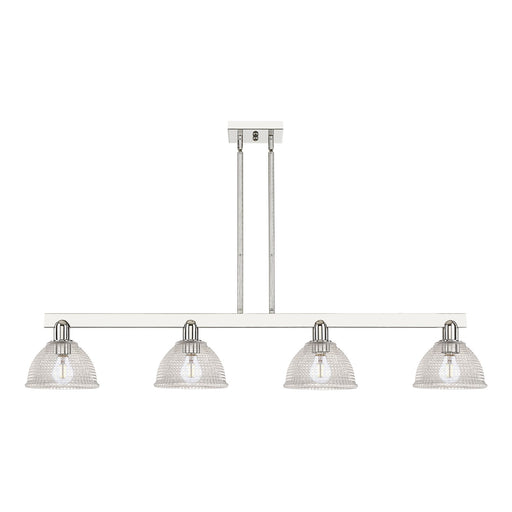 Innovations Arietta 51in 4-Light Island Light | Industrial Polished Nickel and Clear Glass | Kitchen Island & Dining Room | Model 716-4I-PN-G422