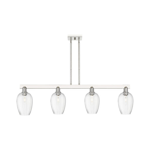 Innovations Preston 4Lt 48" Flute Stem Island Light, PN/CL - 716-4I-PN-G457-6CL