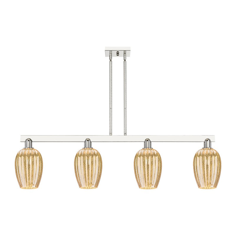Innovations Preston 4Lt 48" Flute Stem Island Light, PN/MC - 716-4I-PN-G457-6ME