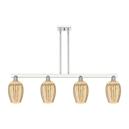 Innovations Preston 4Lt 48" Flute Stem Island Light, PN/MC - 716-4I-PN-G457-6ME