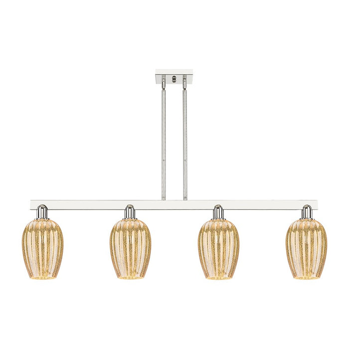 Innovations Preston 4Lt 48" Flute Stem Island Light, PN/MC - 716-4I-PN-G457-6ME