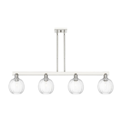 Innovations Preston 4Lt 48" Globe Stem Island Light, PN/CL - 716-4I-PN-G458-7CL