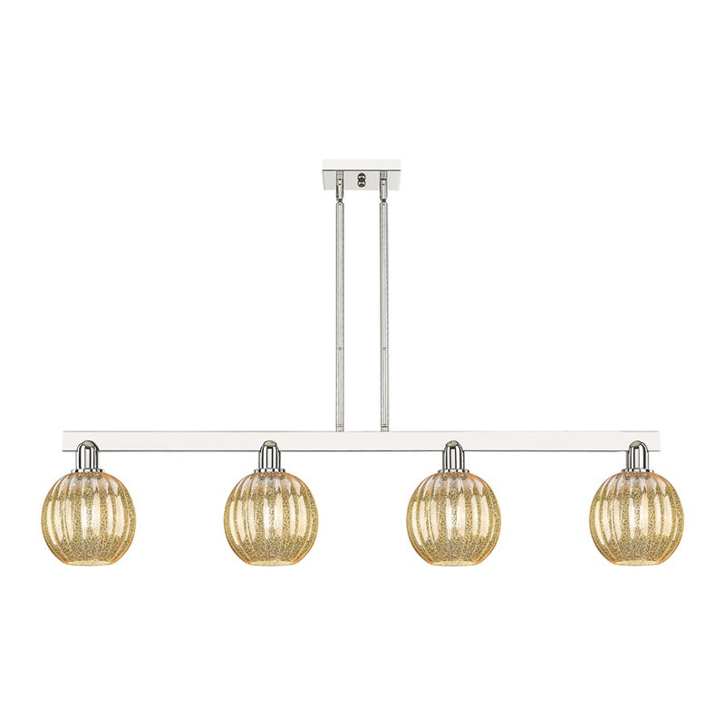 Innovations Preston 4Lt 48" Globe Stem Island Light, PN/MC - 716-4I-PN-G458-7ME