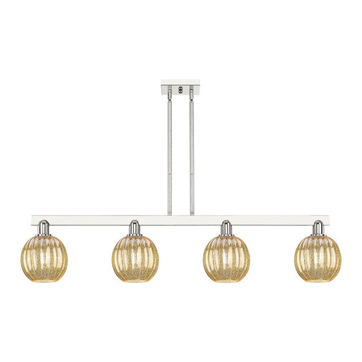 Innovations Preston 4Lt 48" Globe Stem Island Light, PN/MC - 716-4I-PN-G458-7ME