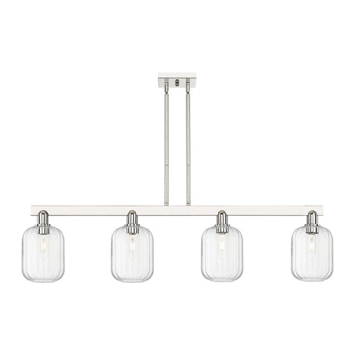 Innovations Preston 4Lt 48" Jar Stem Island Light, PN/Clear - 716-4I-PN-G460-7CL
