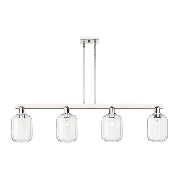 Innovations Preston 4Lt 48" Jar Stem Island Light, PN/Clear - 716-4I-PN-G460-7CL