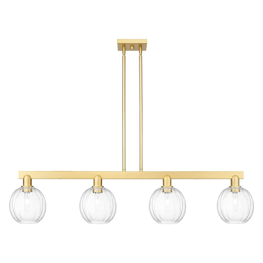 Innovations Preston 4Lt 48" Globe Stem Island, GD/Clear - 716-4I-SG-G458-7CL