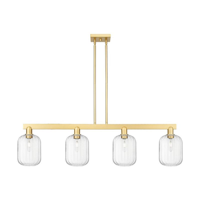 Innovations Preston 4Lt 48" Jar Stem Island Light, GD/Clear - 716-4I-SG-G460-7CL