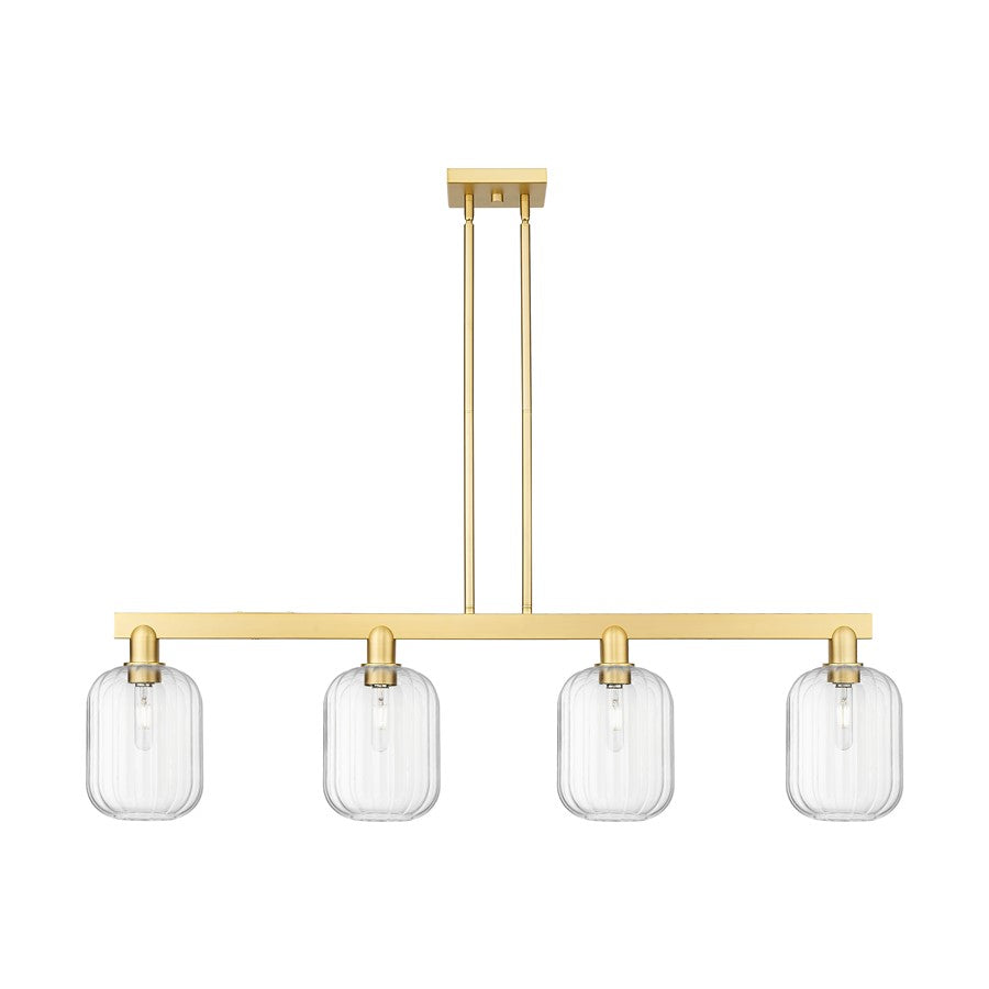 Innovations Preston 4Lt 48" Jar Stem Island Light, GD/Clear - 716-4I-SG-G460-7CL