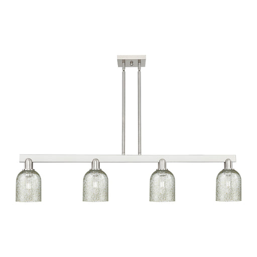 Innovations Caledonia 48in 4-Light Island Light | Industrial Brushed Satin Nickel and Mica Glass | Kitchen Island & Dining Room | Model 716-4I-SN-G259