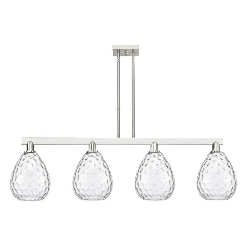 Innovations Waverly 51in 4-Light Island Light | Industrial Brushed Satin Nickel and Clear Glass | Kitchen Island & Dining Room | Model 716-4I-SN-G372