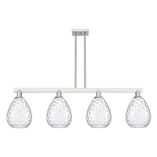 Innovations Waverly 51in 4-Light Island Light | Industrial Brushed Satin Nickel and Clear Glass | Kitchen Island & Dining Room | Model 716-4I-SN-G372