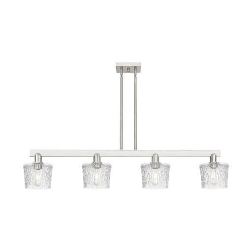 Innovations Niagara 49in 4-Light Island Light | Industrial Brushed Satin Nickel Steel and Clear Glass | Kitchen Island & Dining | Model 716-4I-SN-G402