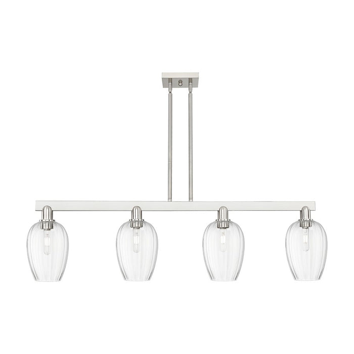 Innovations Preston 4Lt 48" Flute Stem Island Light, SN/CL - 716-4I-SN-G457-6CL