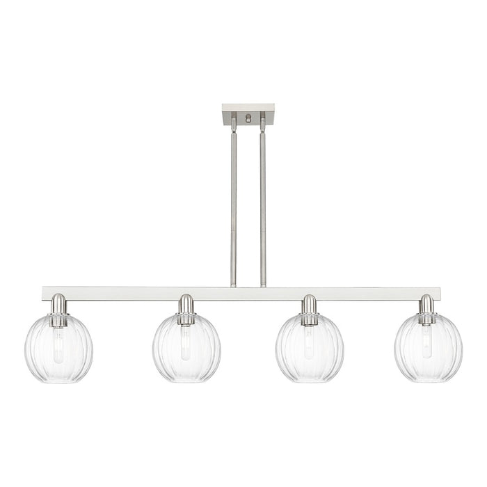 Innovations Preston 4Lt 48" Globe Stem Island Light, SN/CL - 716-4I-SN-G458-7CL
