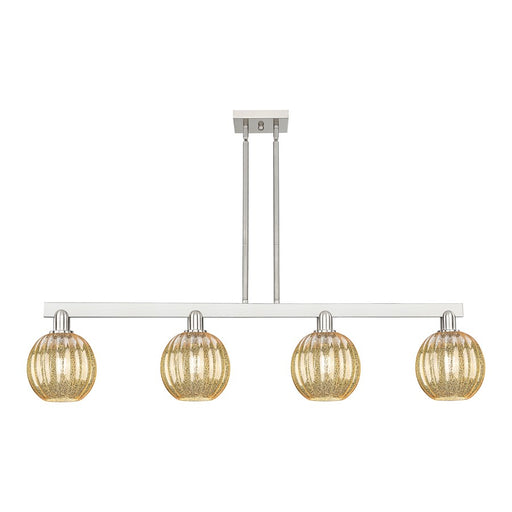 Innovations Preston 4Lt 48" Globe Stem Island Light, SN/MC - 716-4I-SN-G458-7ME