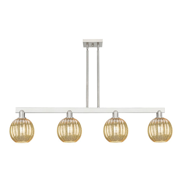 Innovations Preston 4Lt 48" Globe Stem Island Light, SN/MC - 716-4I-SN-G458-7ME