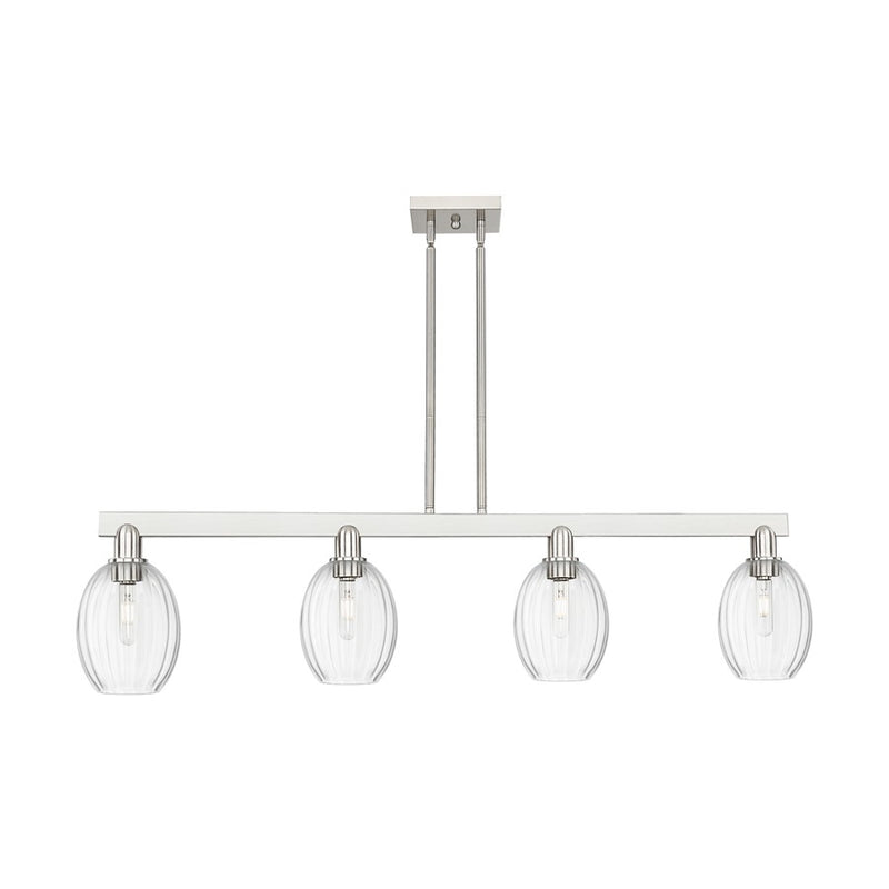 Innovations Preston 4Lt 48" Bell Stem Island Light, SN/CL - 716-4I-SN-G459-6CL