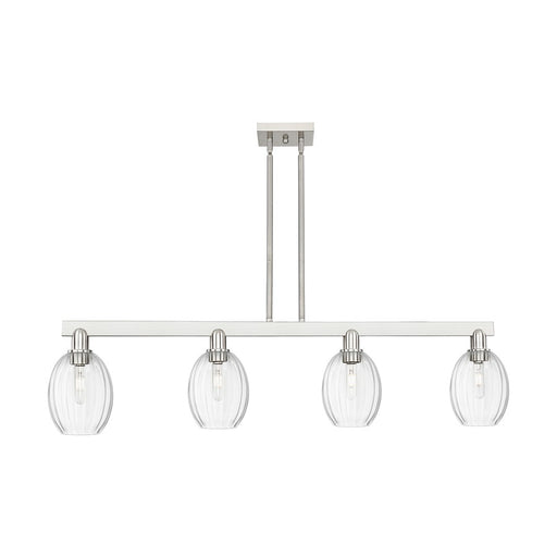 Innovations Preston 4Lt 48" Bell Stem Island Light, SN/CL - 716-4I-SN-G459-6CL