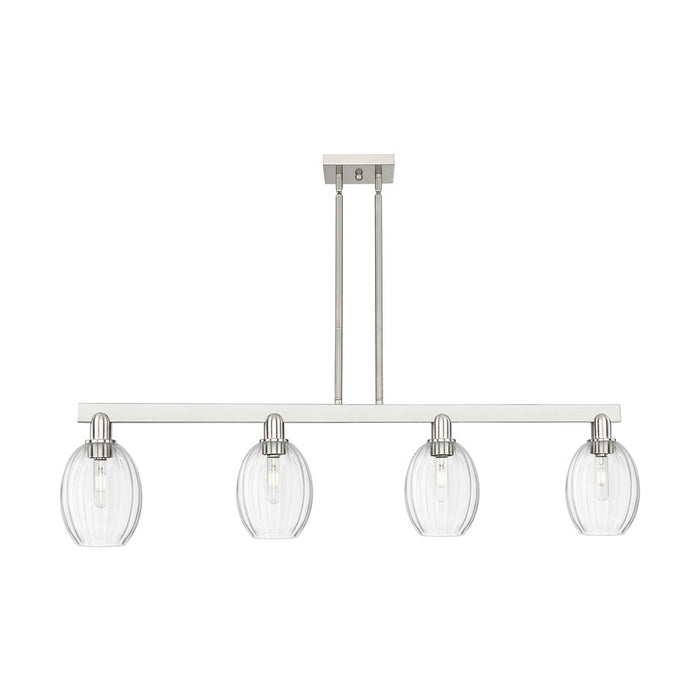 Innovations Preston 4Lt 48" Bell Stem Island Light, SN/CL - 716-4I-SN-G459-6CL