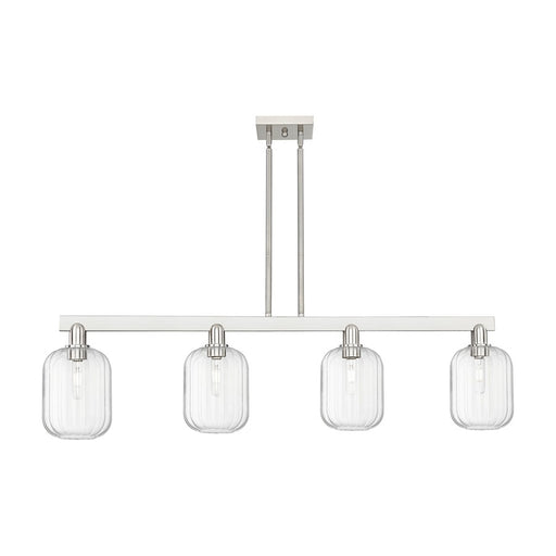 Innovations Preston 4Lt 48" Jar Stem Island Light, SN/Clear - 716-4I-SN-G460-7CL