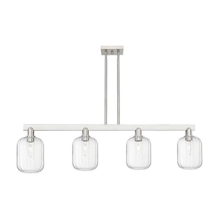 Innovations Preston 4Lt 48" Jar Stem Island Light, SN/Clear - 716-4I-SN-G460-7CL