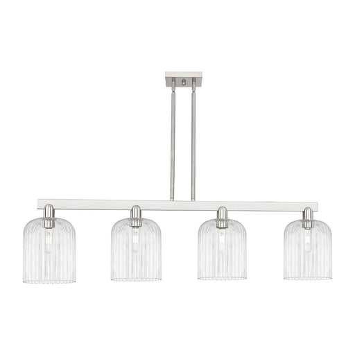 Innovations Bridal Veil 51in 4-Light Island Light | Industrial Brushed Satin Nickel and Clear Bridal Veil Glass | Kitchen | Model 716-4I-SN-G559-8CL