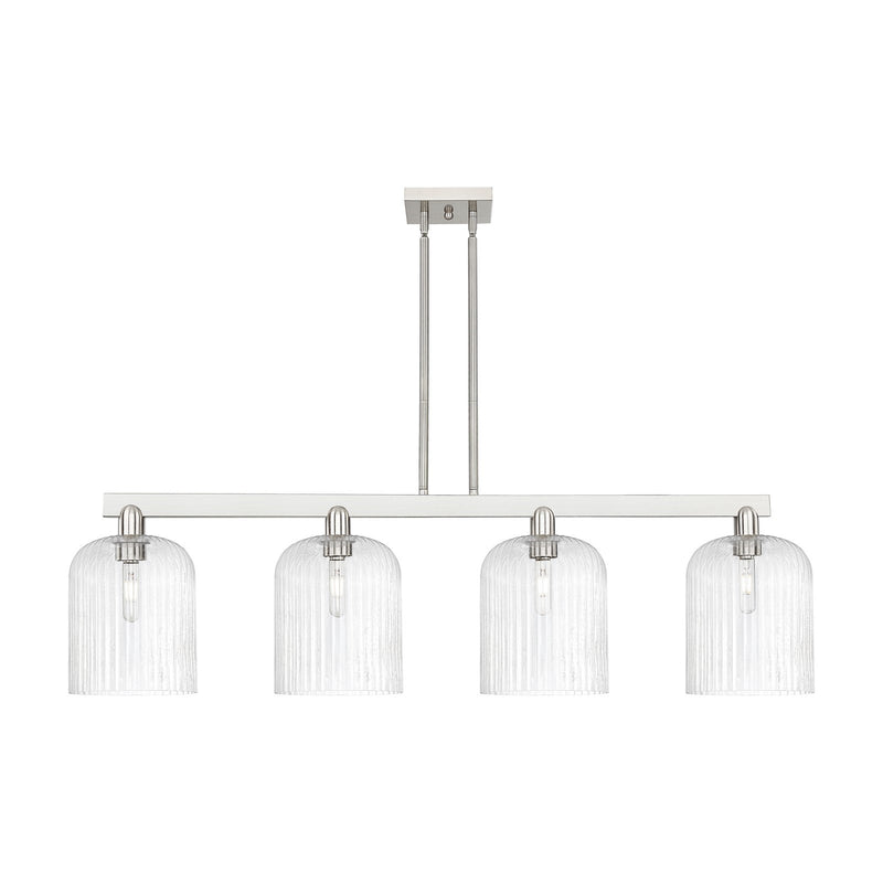 Innovations Bridal Veil 51in 4-Light Island Light | Industrial Brushed Satin Nickel and Seedy Glass | Kitchen Island & Dining | Model 716-4I-SN-G559-8SDY