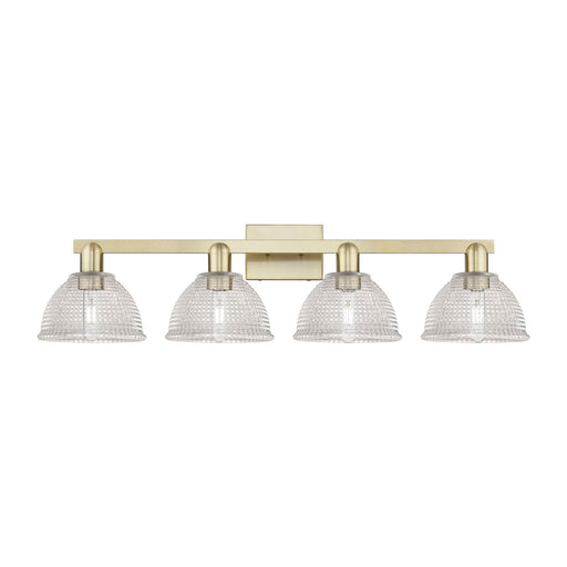 Innovations Arietta 35in 4-Light Bath Vanity Light | Industrial Antique Brass Steel and Clear Glass | Bathroom Vanity | Model 716-4W-AB-G422