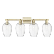 Innovations Preston 4Lt 36" Flute Bath, Antique Brass/Clear - 716-4W-AB-G457-6CL