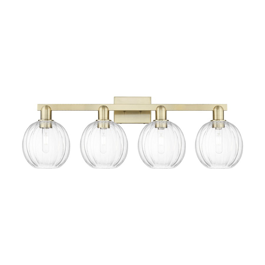 Innovations Preston 4Lt 36" Globe Bath, Antique Brass/Clear - 716-4W-AB-G458-7CL