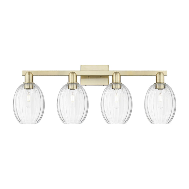 Innovations Preston 4Lt 36" Bell Bath, Antique Brass/Clear - 716-4W-AB-G459-6CL