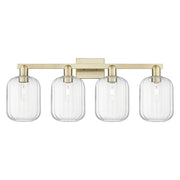 Innovations Preston 4Lt 36" Jar Bath, Antique Brass/Clear - 716-4W-AB-G460-7CL
