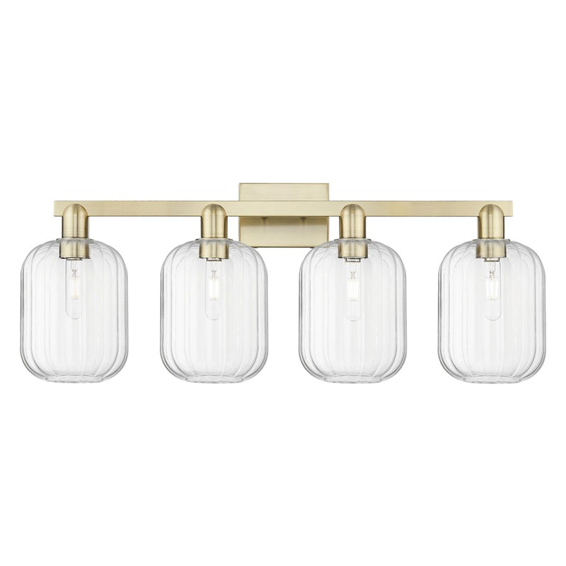 Innovations Preston 4Lt 36" Jar Bath, Antique Brass/Clear - 716-4W-AB-G460-7CL