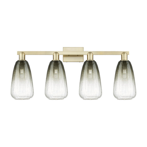 Innovations Brookhaven Almond 33in 4-Light Bath Vanity Light | Industrial Antique Brass Steel and Slate Glass | Bathroom Vanity | Model 716-4W-AB-G480-6SL